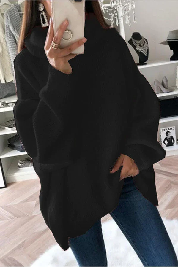 Gezellige oversized trui met lange mouwen en een brede kraag voor moderne fashionista's